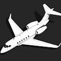 White Passenger Airplane Model Featuring Detailed Wings And Fuselage On Black Background