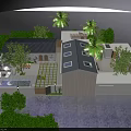 Courtyard Garden Outdoor Space With Large Tree Dining Set Swimming Pool And Plants