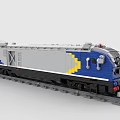 Lego toy building blocks train light rail high-speed train 3d model