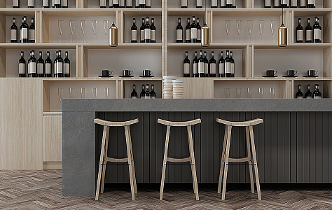 Bar chair combination 3d model