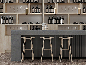 Bar chair combination 3d model