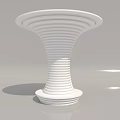 Sleek White Decorative Column With Spiral Stripes And Modern Design