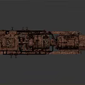 Industrial Mechanical Equipment With Motor Gearbox And Rusty Metal Texture On Platform