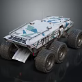 Innovative Space Exploration Rover With Camouflage Pattern Large Wheels And Antenna 3d model
