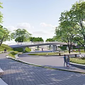Scenic Campsite with Lush Green Trees Open Grass Area and Pedestrian Path for Visitors