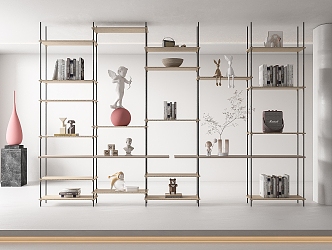 Modern Bookshelf Storage Rack Book Ornaments Jewelry Ornaments 3d model