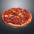 Tasty Pepperoni Pizza Topped With Bell Peppers Onions Olives And Crispy Crust On Clear Plate