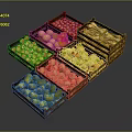 Various Fresh Vegetables Displayed in Multiple Wooden Crates with Colorful Assortment