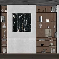 Modern Bookshelf Ornaments Combination Decorative Rack Decorative Painting Display Cabinet 3d model