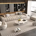 Modern Sofa Coffee Table Combination Sofa Coffee Table Multi-person Sofa Living Room 3d model