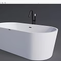 Modern White Freestanding Bathtub Design With Black Faucet And Sleek Contemporary Look