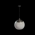 Modern White Spherical Pendant Light With Silver Top For Contemporary Interior Design 3d model