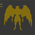 Hooded Winged Fantasy Demon Creature With Glowing Chest And Dark Red Wings