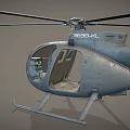 Gray Helicopter With Rotors Cockpit Seats And Landing Gear Design