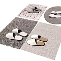 Square Rugs With Shaggy And Woven Textures Featuring Slippers For Home Decor