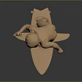 Bronze Child Statue With Metal Base And Three Supporting Feet On Dark Background