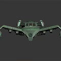 Futuristic Sci-Fi Spaceship With Sleek Aerodynamic Design And Glowing Green Accents
