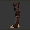 Knee High Boots Dark Brown Gold with Heart Shaped Buckles Golden Toe Caps Ornate Design