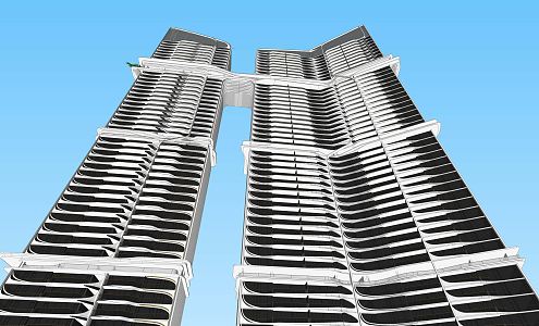 Modern Residential Building Super High-rise Stream Residential Building 3d model