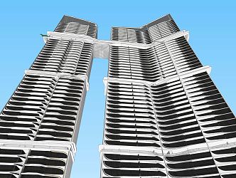 Modern Residential Building Super High-rise Stream Residential Building 3d model