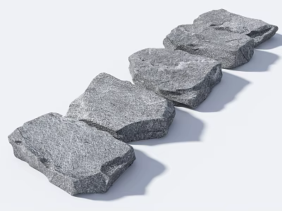 Gray Natural Stone Stepping Stones For Outdoor Garden Path Landscape Design 3d model