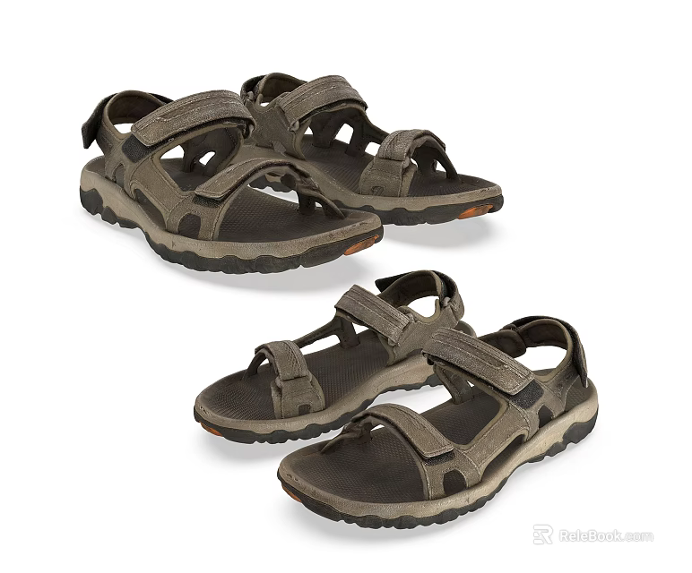 Comfortable Outdoor Sandals With Adjustable Straps Non Slip Soles For Hiking And Casual Wear 3d model 