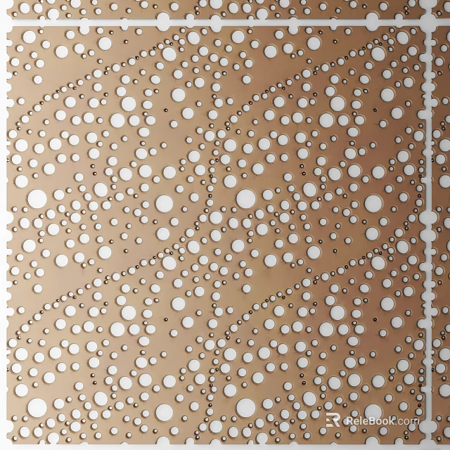 Decorative Wall Decor With Brown Background White Dots And Wavy Lines 3d model