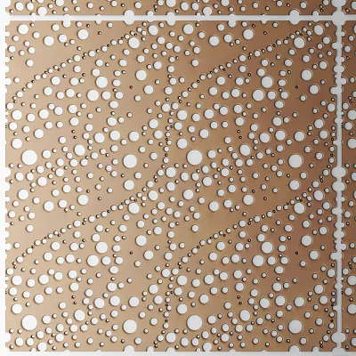 Decorative Wall Decor With Brown Background White Dots And Wavy Lines 3d model