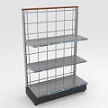 Modern Retail Display Shelf With Metal Frame Multiple Transparent Glass Shelves