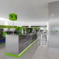 Modern Coffee Shop Interior Design With Counter Chairs Coffee Signs And Bright Space