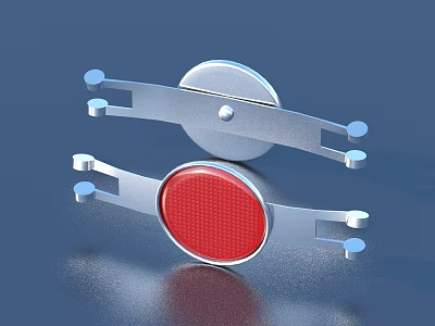 Adjustable Silver Metal Clamps With Red Circular Pads And Reflective Surface 3d model