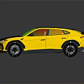 Yellow And Black Sporty SUV With Sleek Design And Black Rims