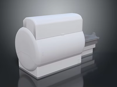 White Modern Medical Diagnostic Scanner With Circular Aperture And Examination Bed 3d model