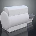 White Modern Medical Diagnostic Scanner With Circular Aperture And Examination Bed