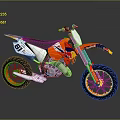 Orange White And Blue Off Road Motorcycle With Red Bull Logo And Sporty Racing Design