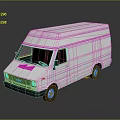 Modern White Commercial Van 3D Rendered Design With Reflective Surface