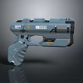 Advanced Blue Futuristic Sci Fi Pistol With Modern Tactical Design Features
