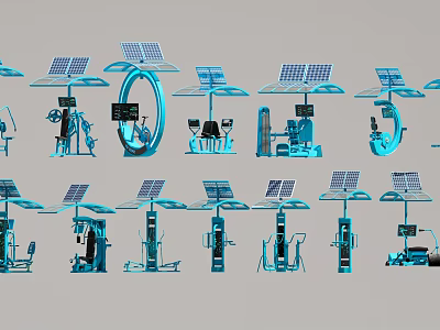 Outdoor Sports Equipment With Solar Panels For Energy Efficient Fitness Workouts 3d model