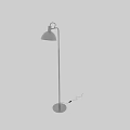 Modern Silver Metal Floor Lamp With Striped Shade And 1450mm Height