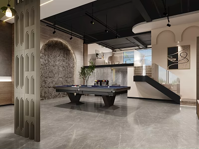 Silent Billiards Room 3d model