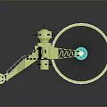 Yellow Military Vehicle With Large Wheels And Mechanical 3D Model Design
