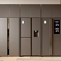 Modern Dark Gray Built in Refrigerators and Freezers With Multiple Doors and High End Design
