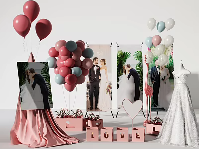 Modern Meichen Window Display Internet Celebrity Wedding 3d model