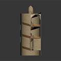 Traditional Tower Building With Arched Windows Spiral Staircase And Domed Top