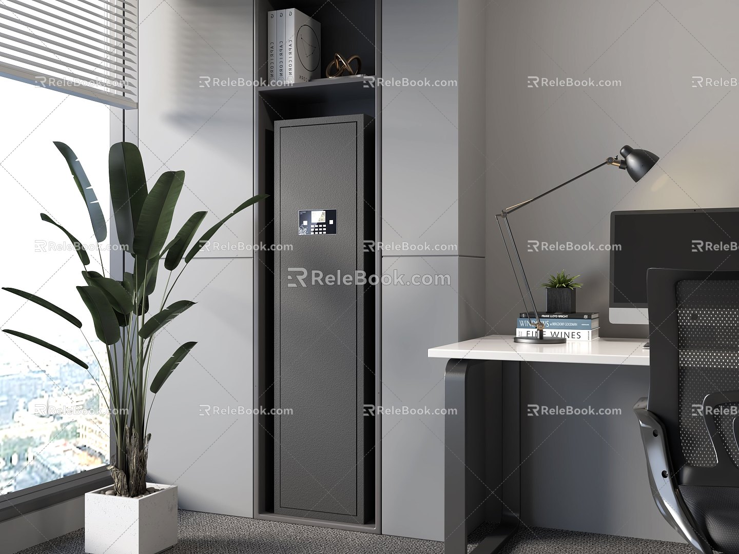 Office scene gun cabinet safe cabinet and so on 3d model