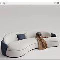 Modern Multiplayer Sofa Curved Sofa 3d model