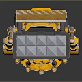 Yellow Industrial Mechanical Structure With Metal Frame And Dark Top Platform