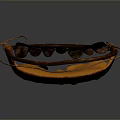 Traditional Handheld Musical Instrument With Wooden Slats Leather Trim And Pointed Base