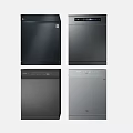 Kitchen Appliances Featuring Four Different Dishwashers In Stainless Steel And Silver Black