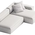 Modern Light Gray Sectional Sofa With Modular Design And Comfortable Cushions 3d model